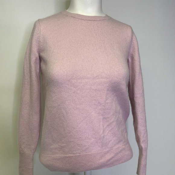Everlane Sweaters - Everlane 100% Cashmere Pullover Knit Sweater Light Pink Ribbed Accents Small S